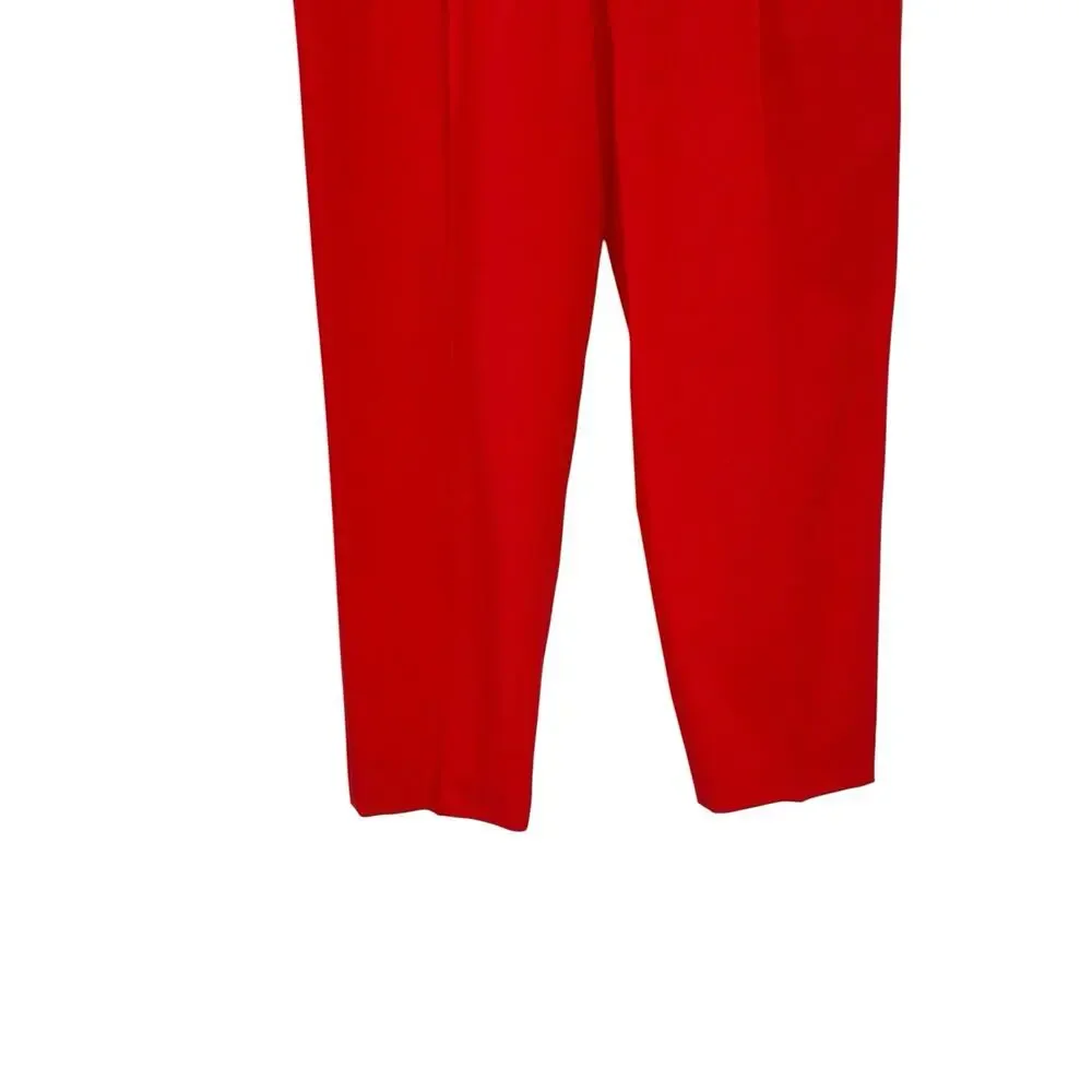 Vintage Escada Margaretha Ley Pants Pleated Front Red Wool Size 38 US 8